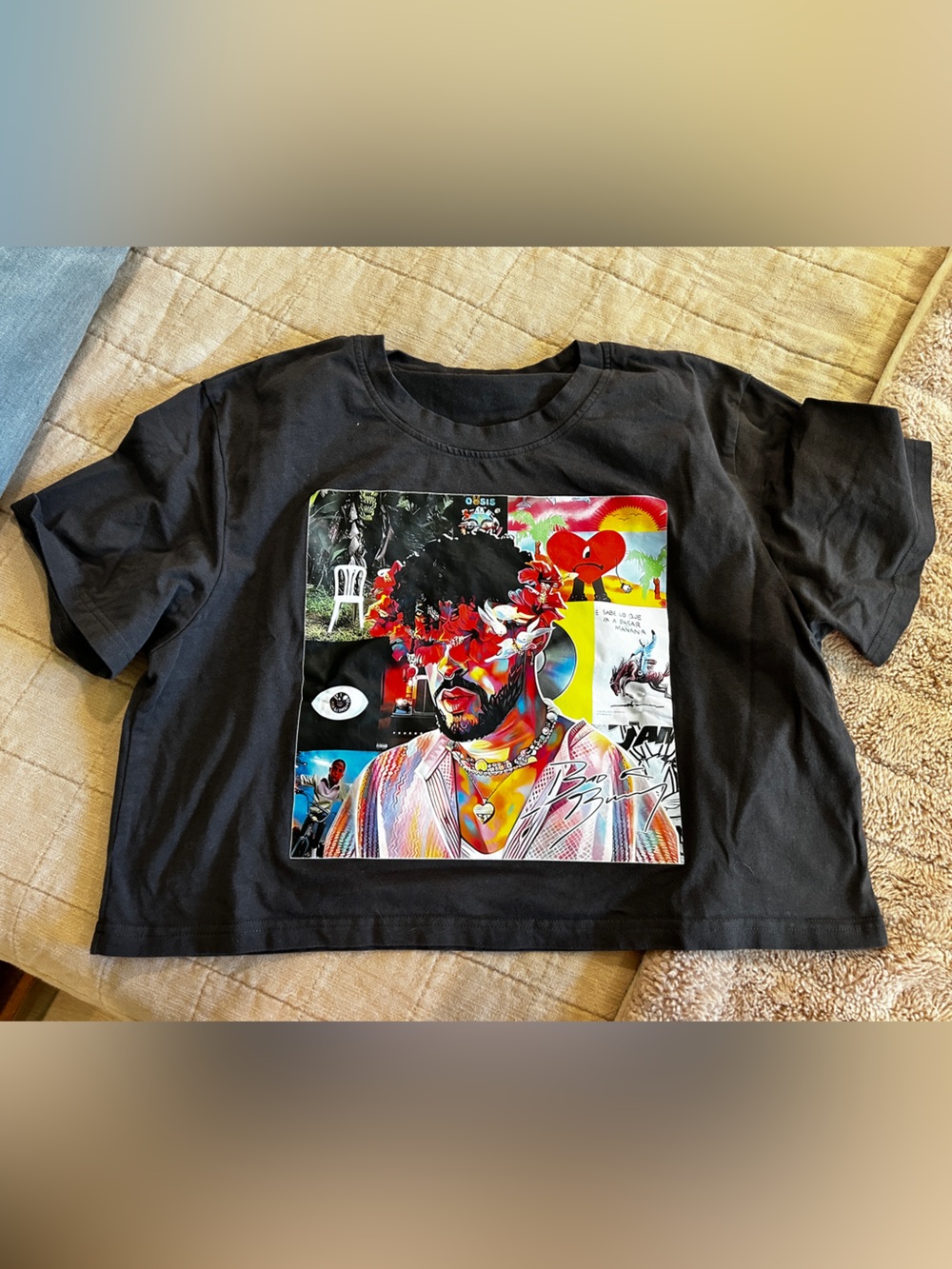 Bad Bunny crop top tee